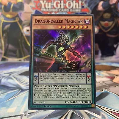 Yugioh TCG - Dragoncaller Magician - RATE-EN001 - Super Rare - 1st Edition - NM • $2.95