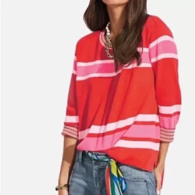 Cabi # 6168  Cadet Pullover  Cotton Striped Lightweight Knit Sweater Top Size XS • $24.95