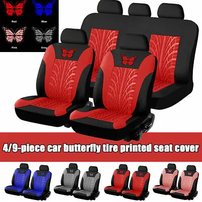 4/9PCS Auto Seat Covers For Car Truck SUV Van Universal Protectors Butterfly USA • $16.73