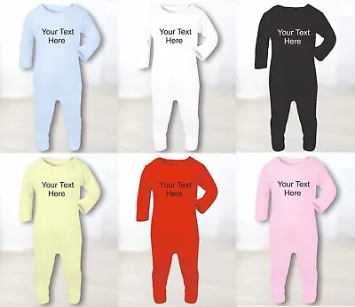 Personalised Baby Romper Suit - Toddler Plain Cotton Full Body 3-12 Months • £19.99