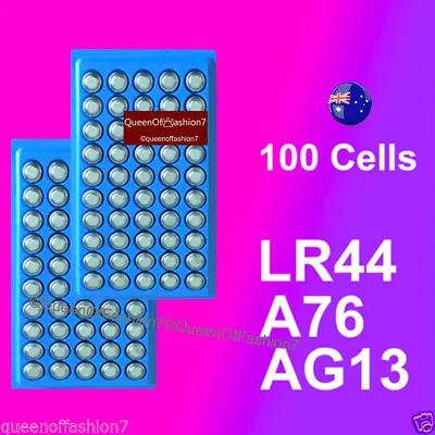 100 X AG13/LR44 Batteries A76 Alkaline Button Cell 1.5V Loose Battery • $11.47