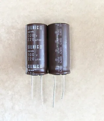 2  Pcs 220uF 100V Elna Silmic ARS 220µF 85° HI End Audio Capacitors • $15.50