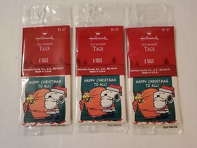 Vintage Peanuts Snoopy Hallmark Self-adhesive Gift Tags -lot Of 3 Pks - NIP • $14.99