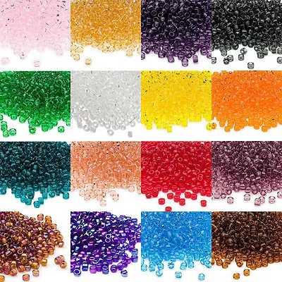 Lot Of 340 Matsuno Dyna-Mites 6/0 #6 Glass Spacer Seed Beads Transparent Colors • $3.46