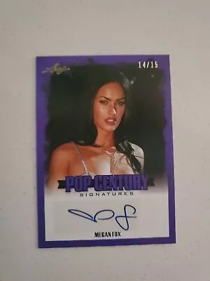 Megan Fox 2015 Leaf Pop Century Signatures Purple Autograph BA-MF1 14/15 NRMT • $240