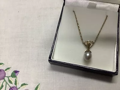 Vintage? 9ct (375) Yellow Gold Chain With Pearl Necklace • $95