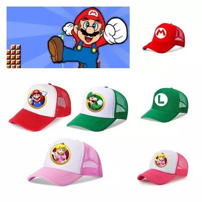 Super Mario Brothers Cartoon Sun Protection Breathable Hat For Children Perfect • £7.24