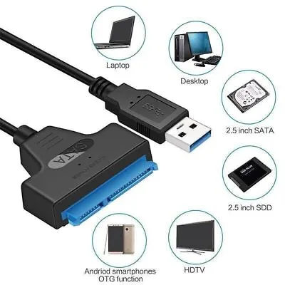 USB 3.0 To 2.5  SATA III Hard Drive Adapter Cable/UASP -SATA To USB3.0 Converter • $3.82