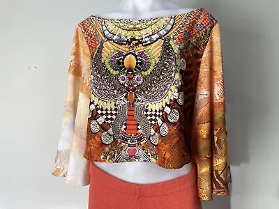 *possible* Camilla Orange Patterned Crop Butterfly Sleeves ONE SIZE VGC • $40