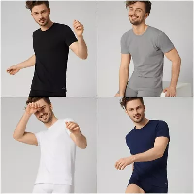 Men's Sloggi T-Shirt Underwear Go ABC O-Neck Undershirt T-shirt 2 Pack 10206562 • $27.13