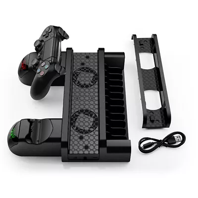 $45.97 • Buy Vertical Stand For PS4/PS4 Slim/PS4 Pro Cooling Fan PS4 Controller Charging Dock