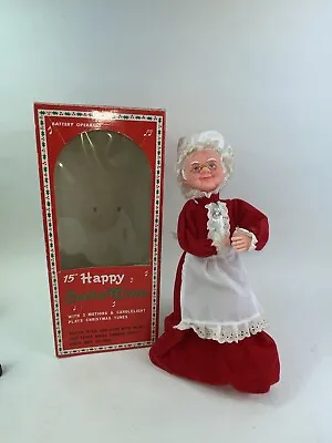 1988 15  Santa Claus Mrs. Claus Happy Christmas Figure Music Motion Funny Toys • $10