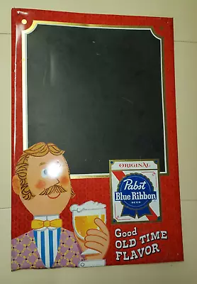 Vintage Tin Pabst Blue Ribbon Chalkboard Beer Sign 26  X 17  • $99