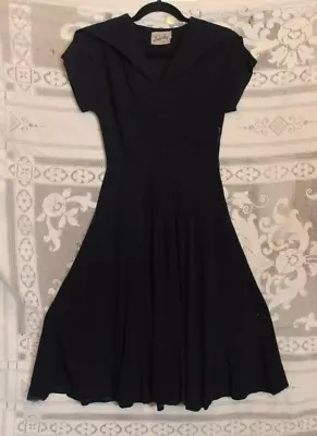 1940's / 40's Black Dress By Another Lucky Star Fashion New York Small • $64.99