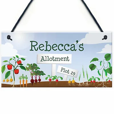 £5.99 • Buy Personalised Hanging Garden Plaque Allotment Plot Shed Sign Mum Dad Nan Gift