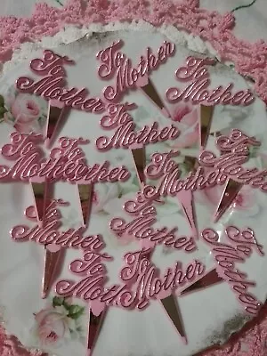 12 Vintage Pink Vintage Mother's Day Cupcake Picks Crafts Decorations💝 • $8.95