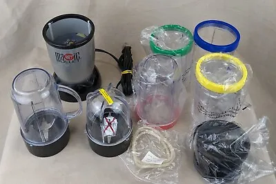 Magic Bullet Blender MB1001 Motor Base 2 Blades 4 Cups 4 Lids 4 Gaskets Working • $39.13