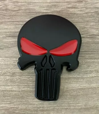 3D Car Truck Metal Punisher Emblem Sticker Skeleton Skull Decal Badge Black USA • $8.99