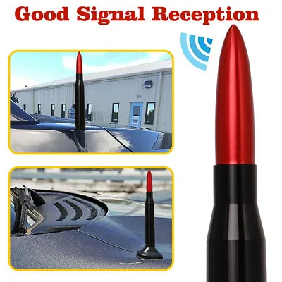 Bullet Style 0.5 Cal Red Antenna Mast Power For CHEVY SILVERADO Ford F150 Dodge • $11.39