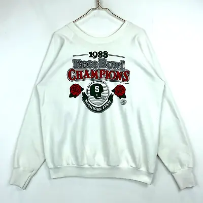 Vintage Michigan State Rose Bowl Champions Sweatshirt Crewneck XL Usa 1988 Ncaa • $39.99