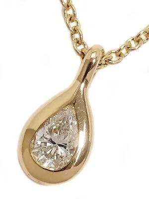 Tiffany & Co. Elsa Peretti By The Yard Pear Shape Pendant Necklace K18YG Diamond • $980.10
