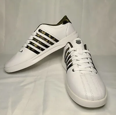 K-Swiss Mens Sneakers Size 7 Classic VN Teens Shoes Casual White Camo Womens 8.5 • $39.99