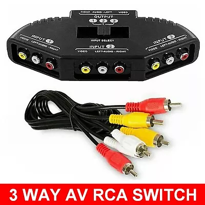 4 Way Port Audio Video Signal AV RCA Game Selector 1 Out Switcher Splitter Box • $16.99