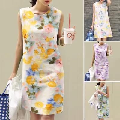 $25.70 • Buy ZANZEA Women Summer Hawaiian Floral Mini Dress Vacation Casual Slim Fit Sundress