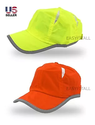 HI-VIS Mesh Breathable Quick Dry Reflective Safety Baseball Cap Hat Sun Visor • $7.95