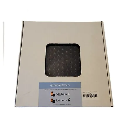 NEW Aromatools 1/4 Dram Amber Glass Vials Orifice Reducers Black Caps Box Of 144 • $39.95