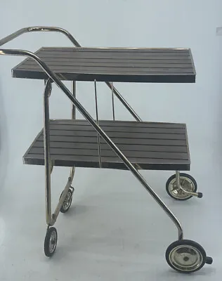 Vintage Folding Bar Tea Service ￼Cart Trolley ￼ • $199