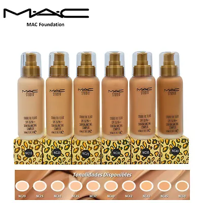 MAC Studio Fix Fluid Foundation SPF15 60ml Various Shades NC40 Uk Seller • £18.95