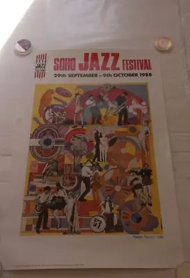 Soho Jazz Festival Original Poster 1988 Eduardo Paolozzi - 12.5  X 19.5  • £120