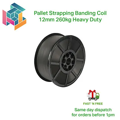 Pallet Strapping Banding Coil 12mm 260kg Heavy Duty *FREE NEXT DAY DELIVERY* • £215