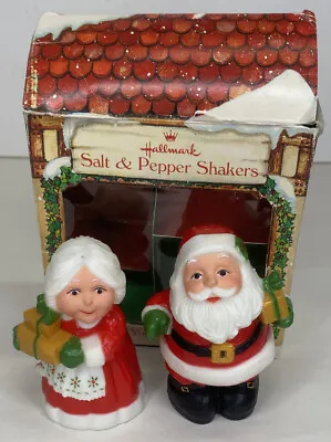$13.59 • Buy HALLMARK Mr & Mrs SANTA CLAUS Plastic Salt And Pepper Shakers Christmas W/ Box