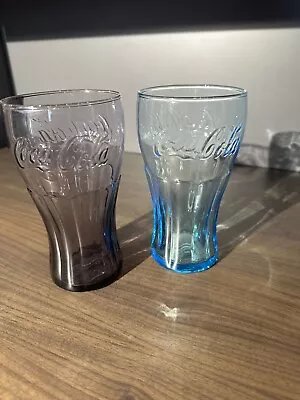 McDonald’s Coca Cola Glasses Set Of 2: Blue & Purple Vintage Cups • $8