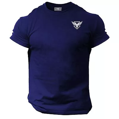 Military Eagle T Shirt Pocket Gym Clothing Bodybuilding Training Workout MMA Top • £11.99