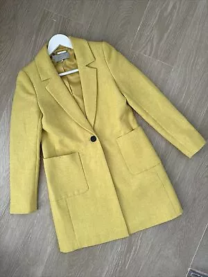 Hobbs Camellia Coat Yellow Ochre Mustard Size 8 RRP £219 BNWT • £49.95