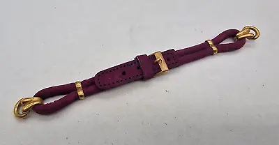 Nos Dark Maroon Leather Cocktail Rope Watch Strap Chrome Buckle /h063 • £10