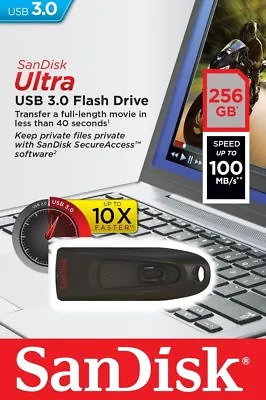 SanDisk 256GB Ultra USB 3.0 100MB/s Thumb Pen Flash Pen Drive SDCZ48-256G-U46 • $22.50