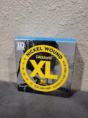 D'Addario EXL125-10P (10 Sets) Nickel Wound Electric Guitar Strings 9-46 • $46.50