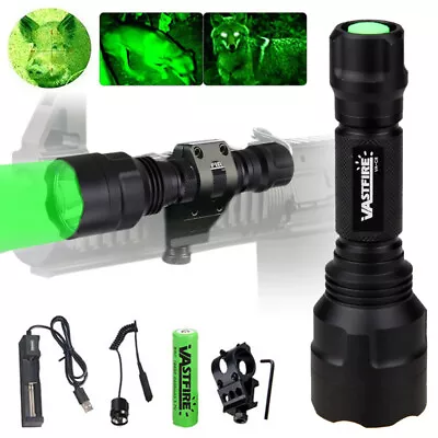 Compact 800 Yard LED Hunting Flashlight Light +Offset Mount+Charger+Battery • $19.99