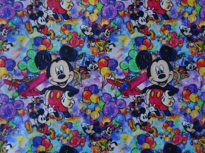 Disney Mickey Mouse Cotton Fabric 59 Inch Width By The 1/2 Yard • $10.09