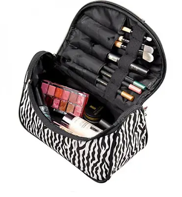 Make Up Cosmetic Brush Bag Travel Case Large Storage Pouch Portable With Mirror • £5.49