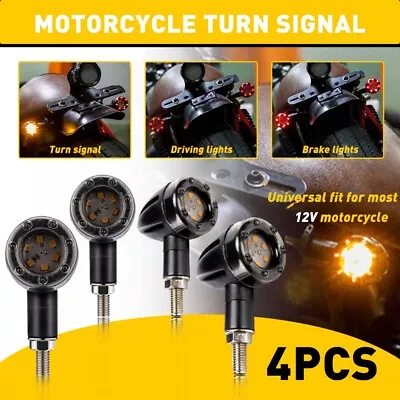 4Pcs Motorcycle LED Bullet Turn Signal Brake Running Tail Light For Bobber Racer • $12.59