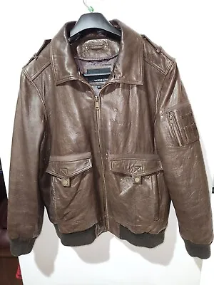 Vintage Wilsons Leather Jacket Bomber Biker Moto Coat Brown* Mens X-Large  • $50