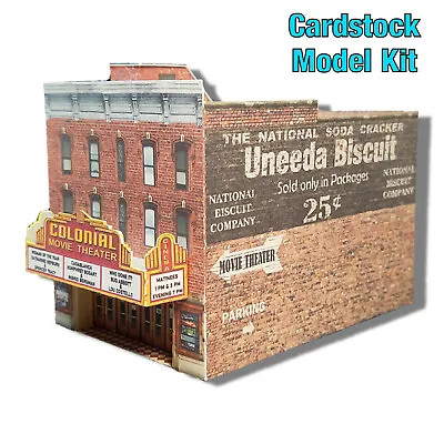 Z Scale Or N Scale Building Movie Theater - Pre-Cut Cardstock Kit MT1 • $11.08