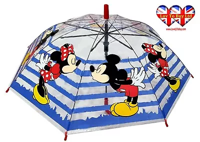 Umbrella Minnie Mickey  Mouse Automatic Open Transparent Umbrella • £12.99