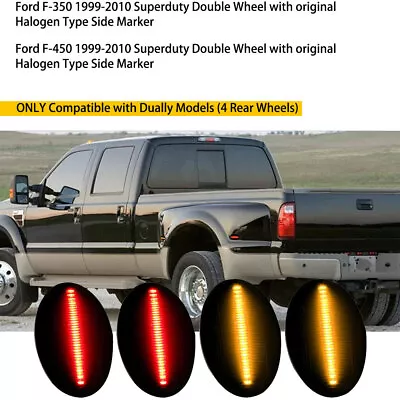 For 36434 Ford F350 F450 Dually Bed Fender LED Side Marker Lights Amber/Red 4Pcs • $22.99