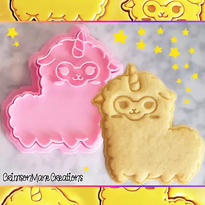 Unicorn Llama Cookie Cutter Llamacorn Kawaii Baking Supply Fondant Tool Ceramics • $9